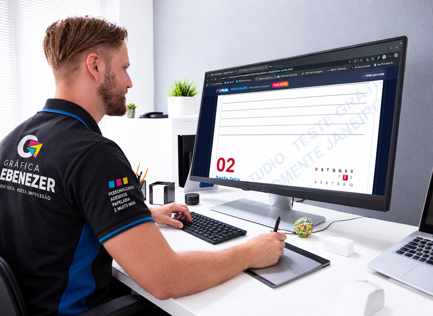 Miolix Studio em uso na gráfica — miolo pronto direto na tela