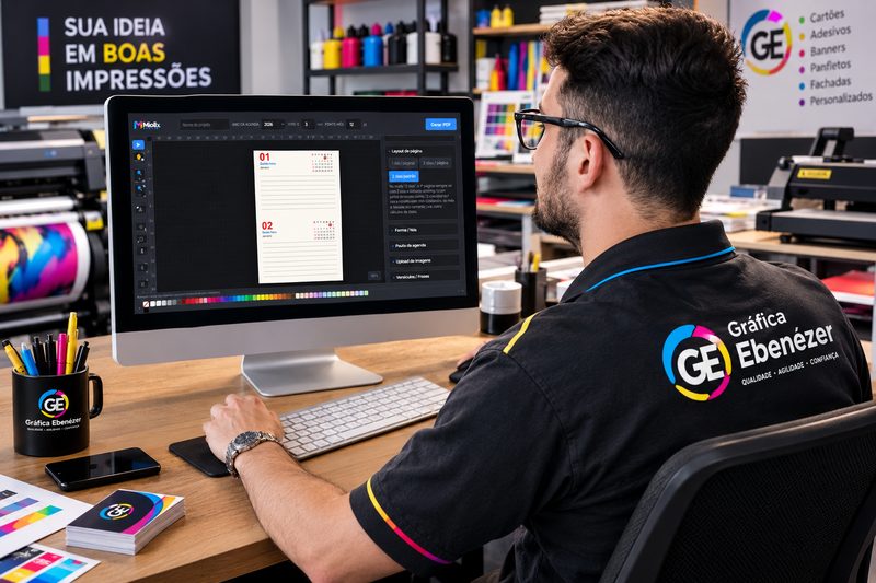 Homem no computador com o Miolix Studio